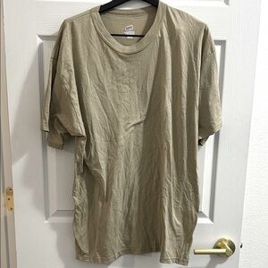 Soffe Camel Beige Short Sleeve Tee Classic Crew Neck